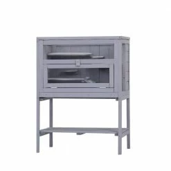 Gray Transparent Acrylic Plate Small Pet Cage with Pull Out Tray by Tidoin