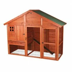 6.4 ft. x 2.6 ft. x 5 ft. Rabbit Enclosure with Gabled Roof Hutch by TRIXIE