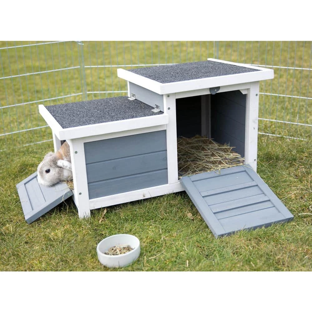 Small Animal Hutch, Gray and White by TRIXIE - Image 4