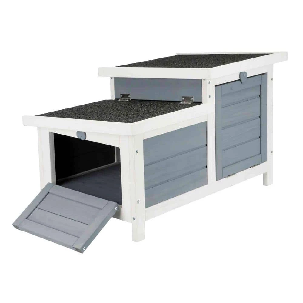 Small Animal Hutch, Gray and White by TRIXIE - Image 3