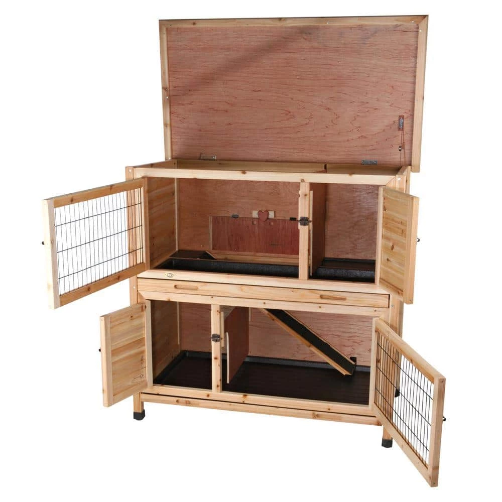 3.75 ft. x 2 ft. x 3.5 ft. Medium 2-Story Rabbit Hutch by TRIXIE - Image 2